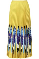 Valentino FEATHER PRINT PLEATED SKIRT YELLOW